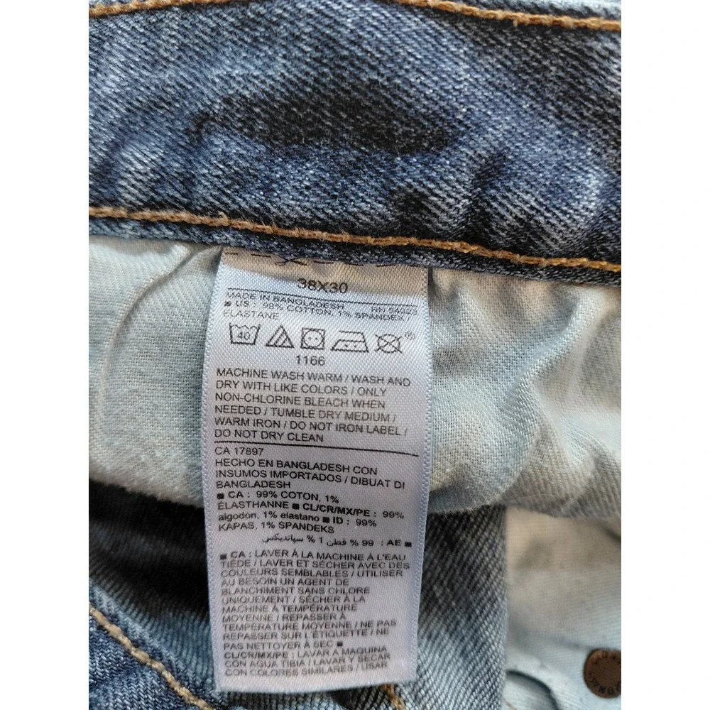 Old Navy Mens Straight Leg Blue Denim Jeans Medium Wash 38x29 Stretch Cotton